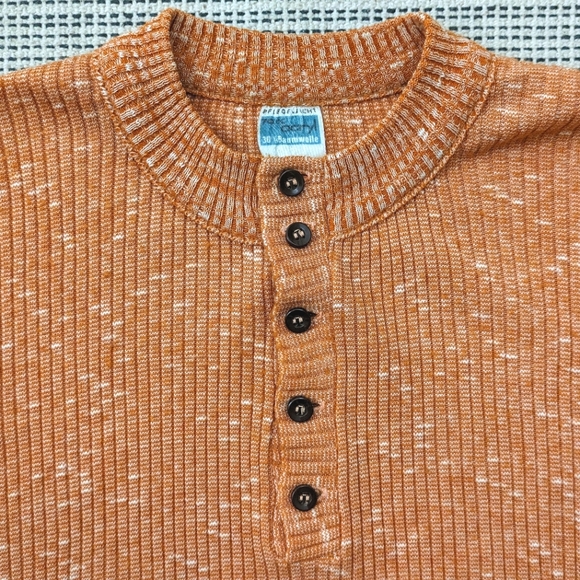 vintage 70's ribbed knit henley t-shirt - Picture 5 of 10